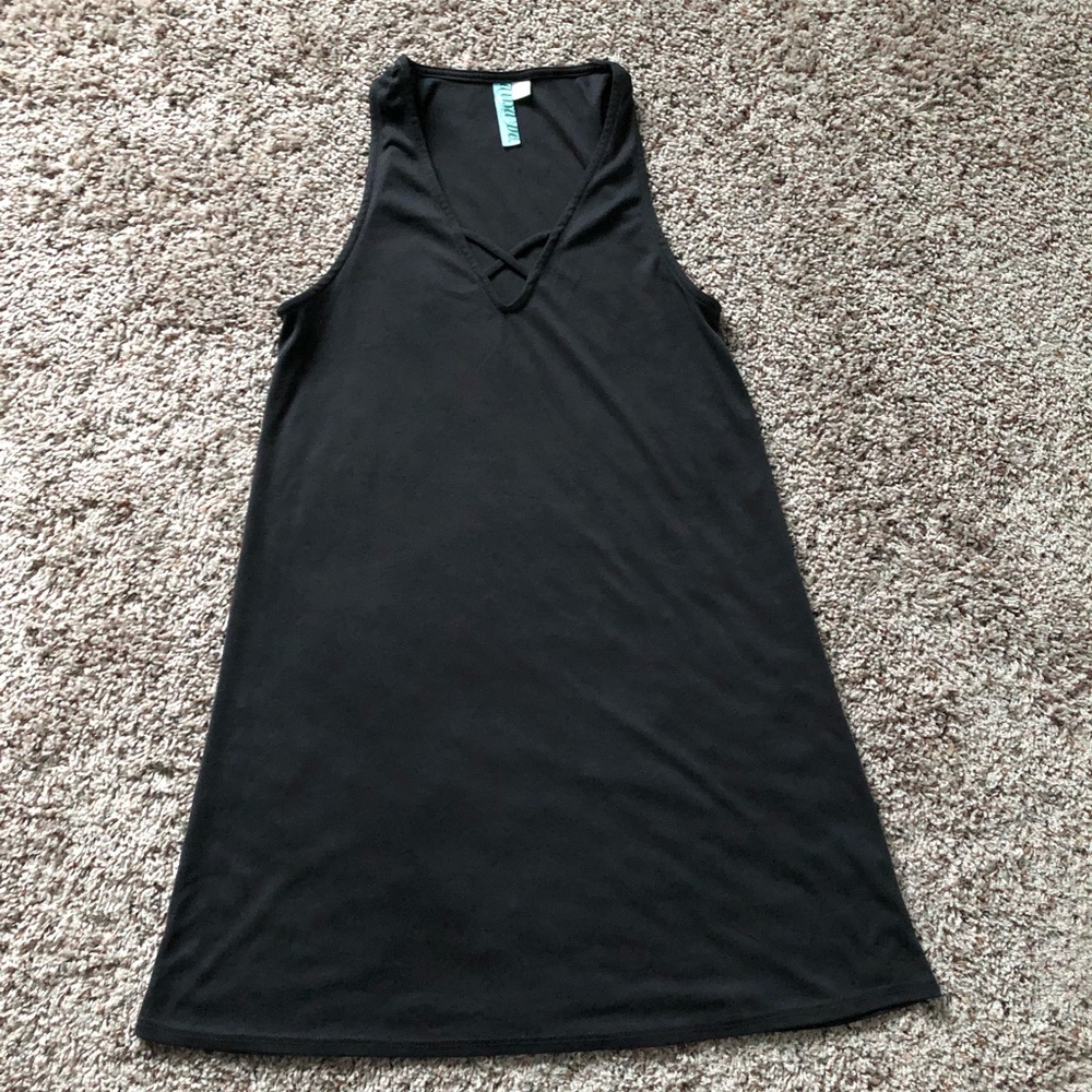 PacSun Grey Sleeveless Cut-Out T-Shirt Dress